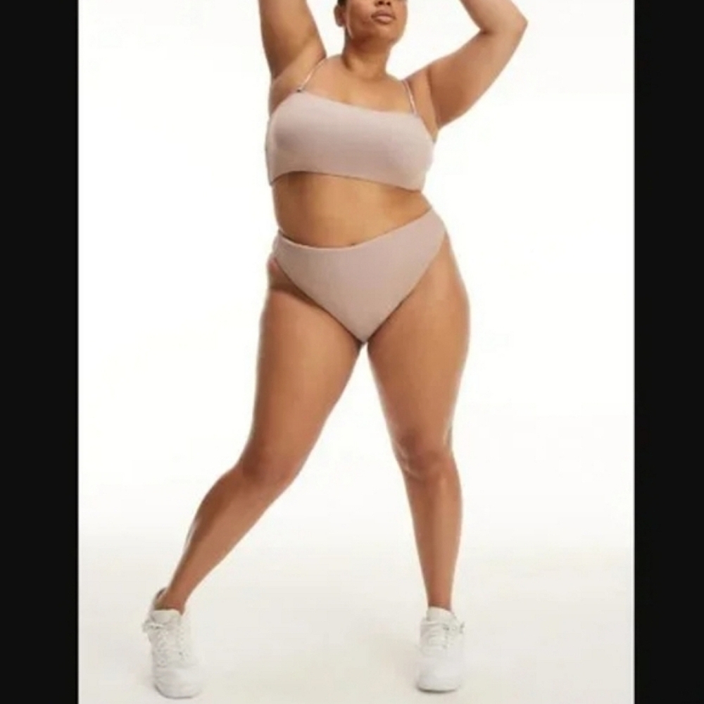 NWT Good American Sparkle Good Waist Cheeky Bikini Bottom Lilac